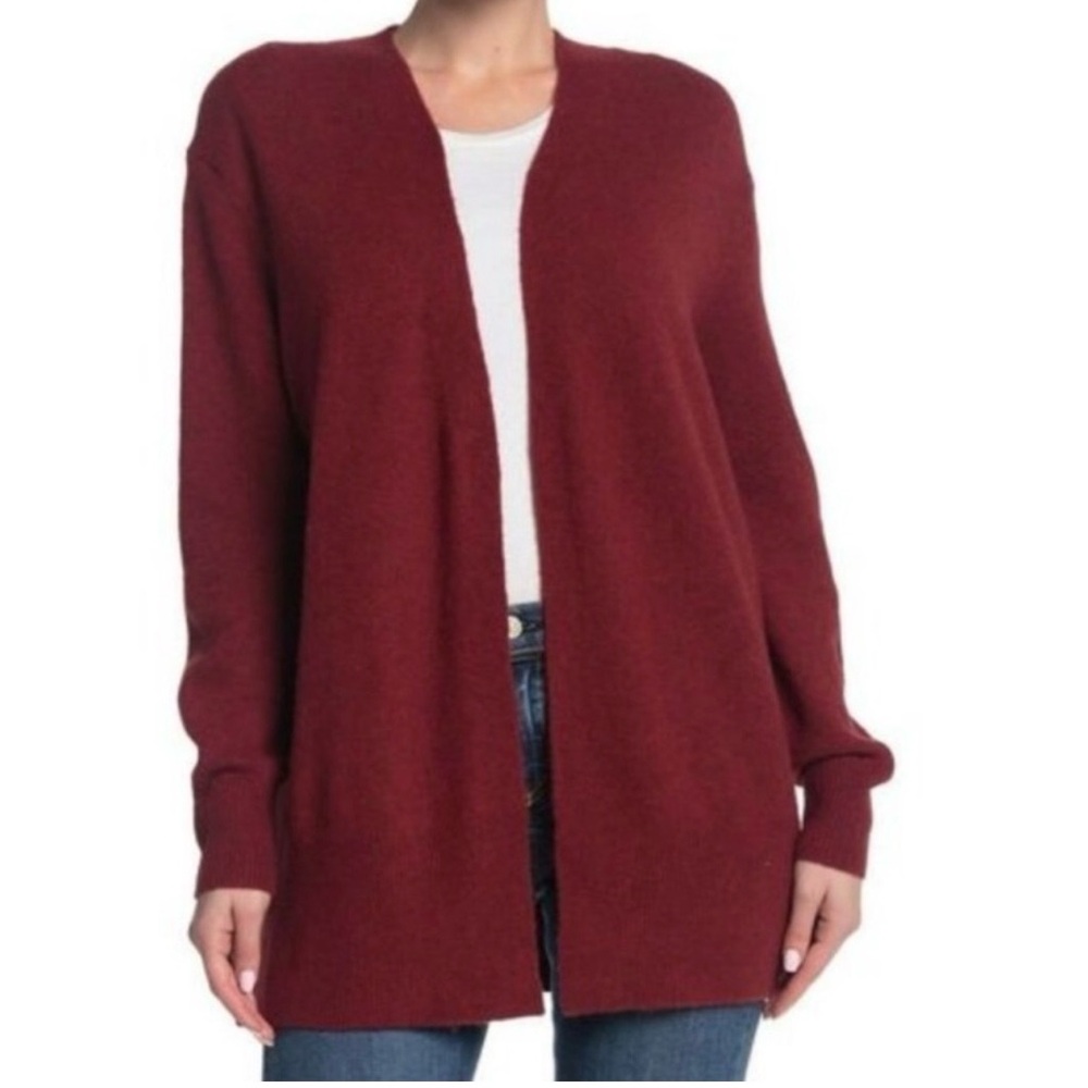 Madewell Open-Front Cardigan in Burgundy